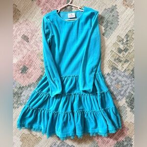 Hanna Andersson turquoise velour dress